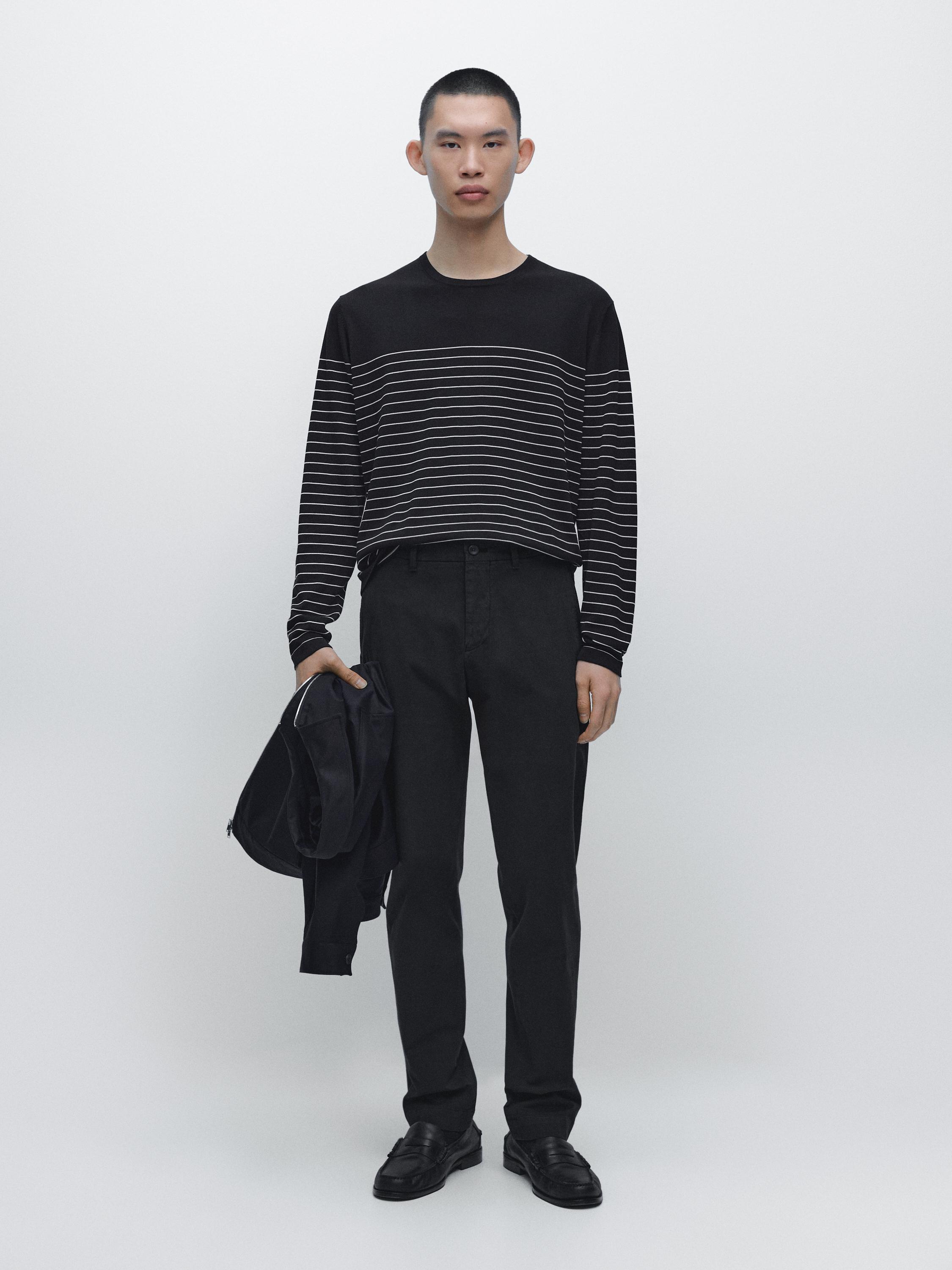 Striped crew neck sweater